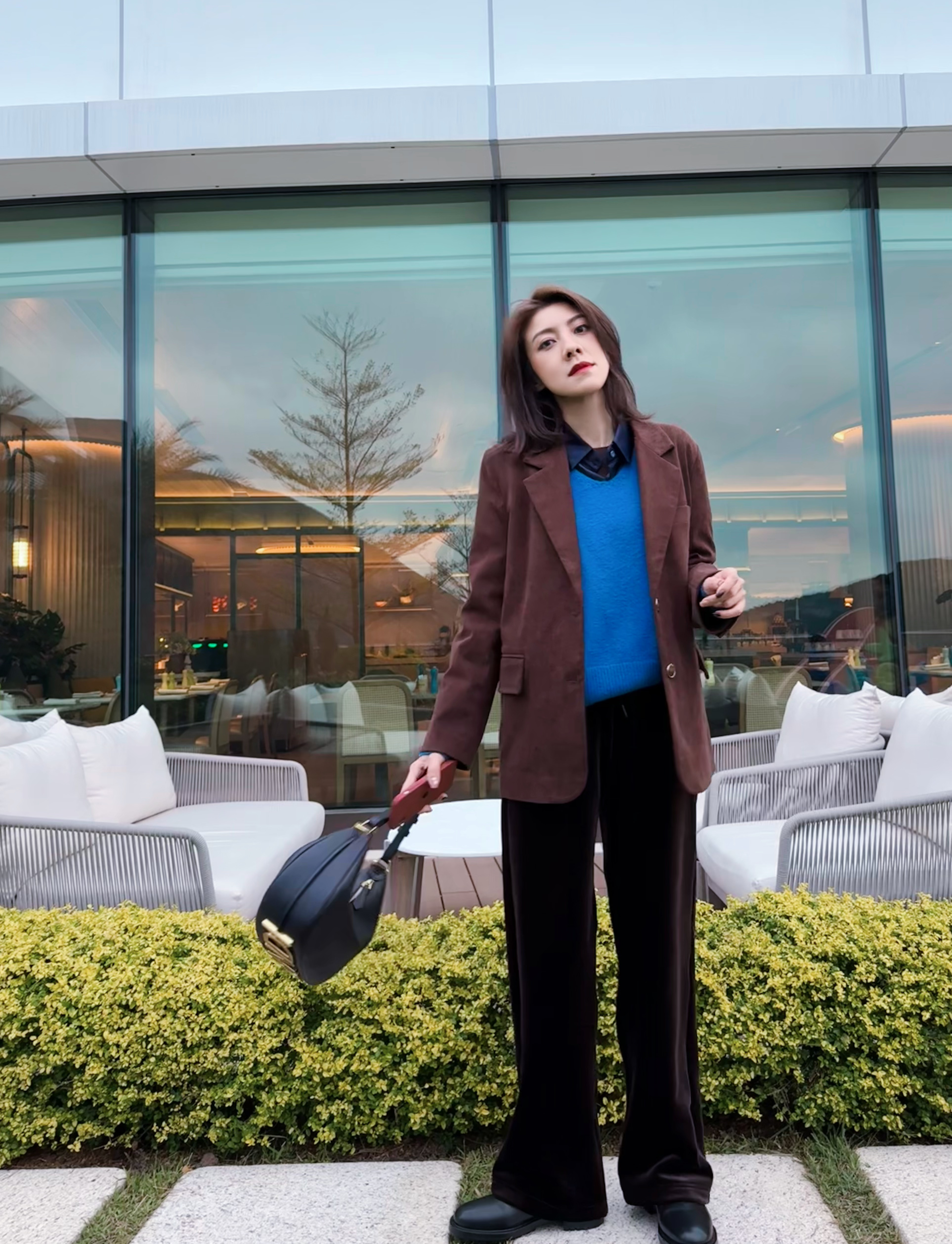 Stretch Fleece Velvet Straight Leg Pants_PT241L21