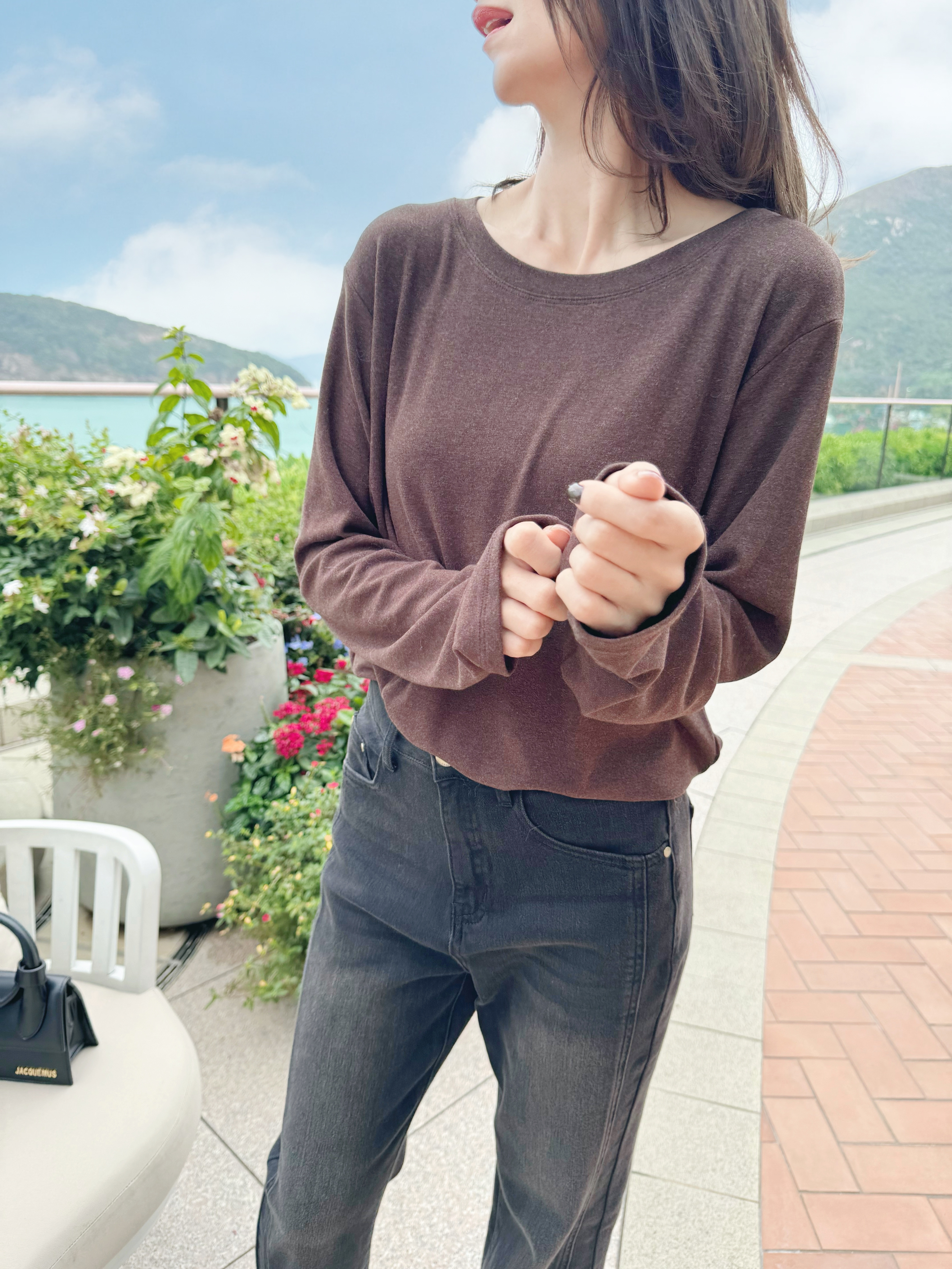 LIGHT HEAT. Crewneck Long Sleeve Top_TP241L16