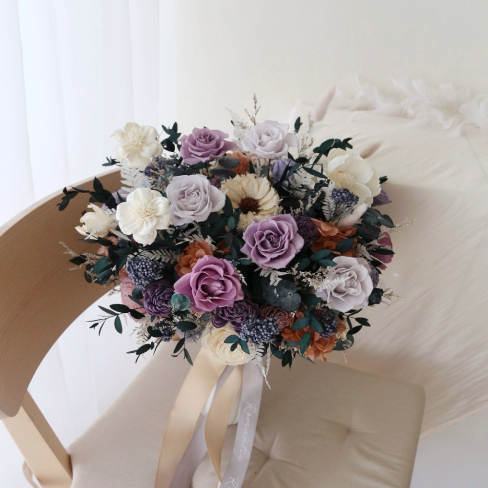 紫色系歐式捧花