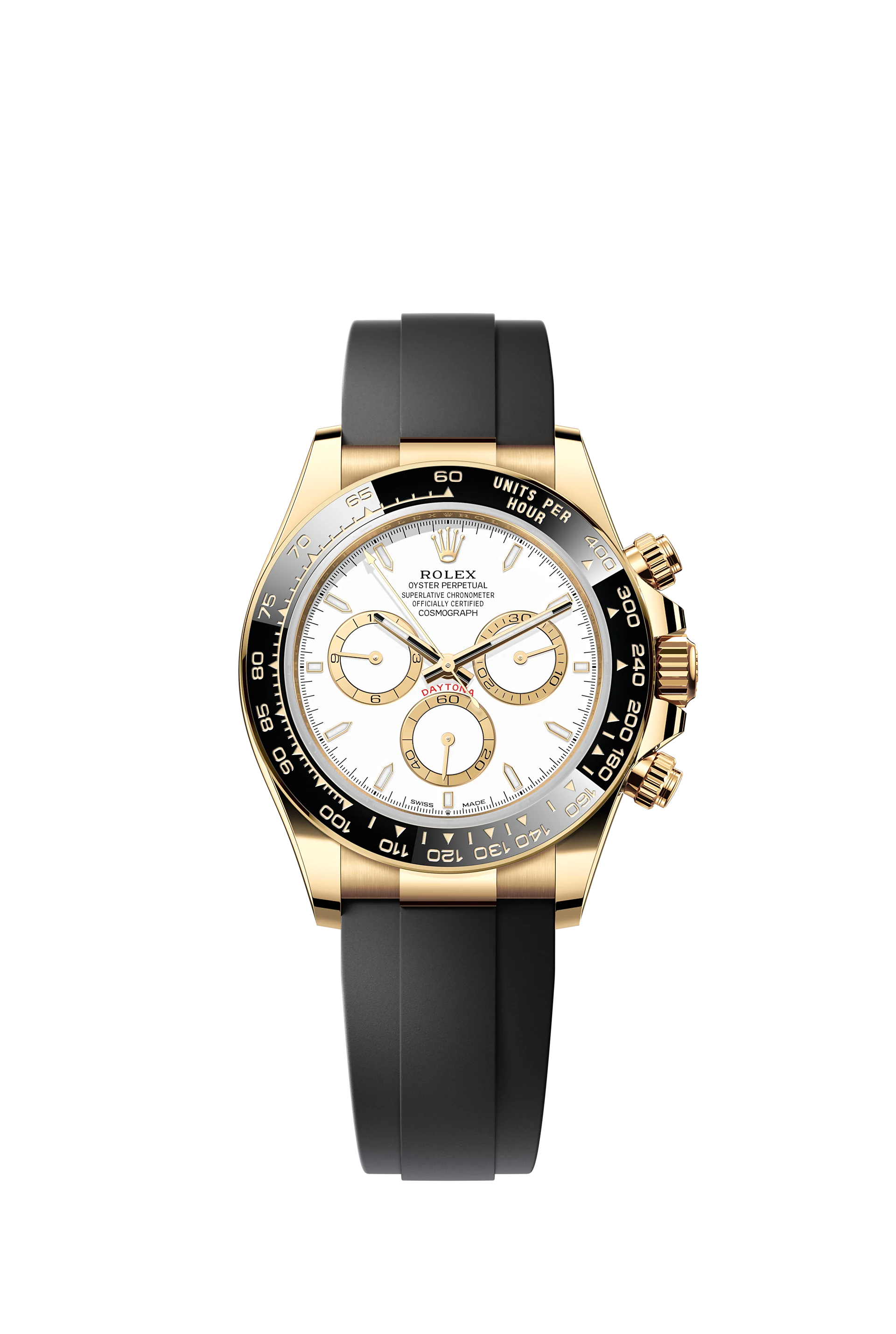 126518 ROLEX DAYTONA WHITE DIAL GOLD RUBBER STRAP