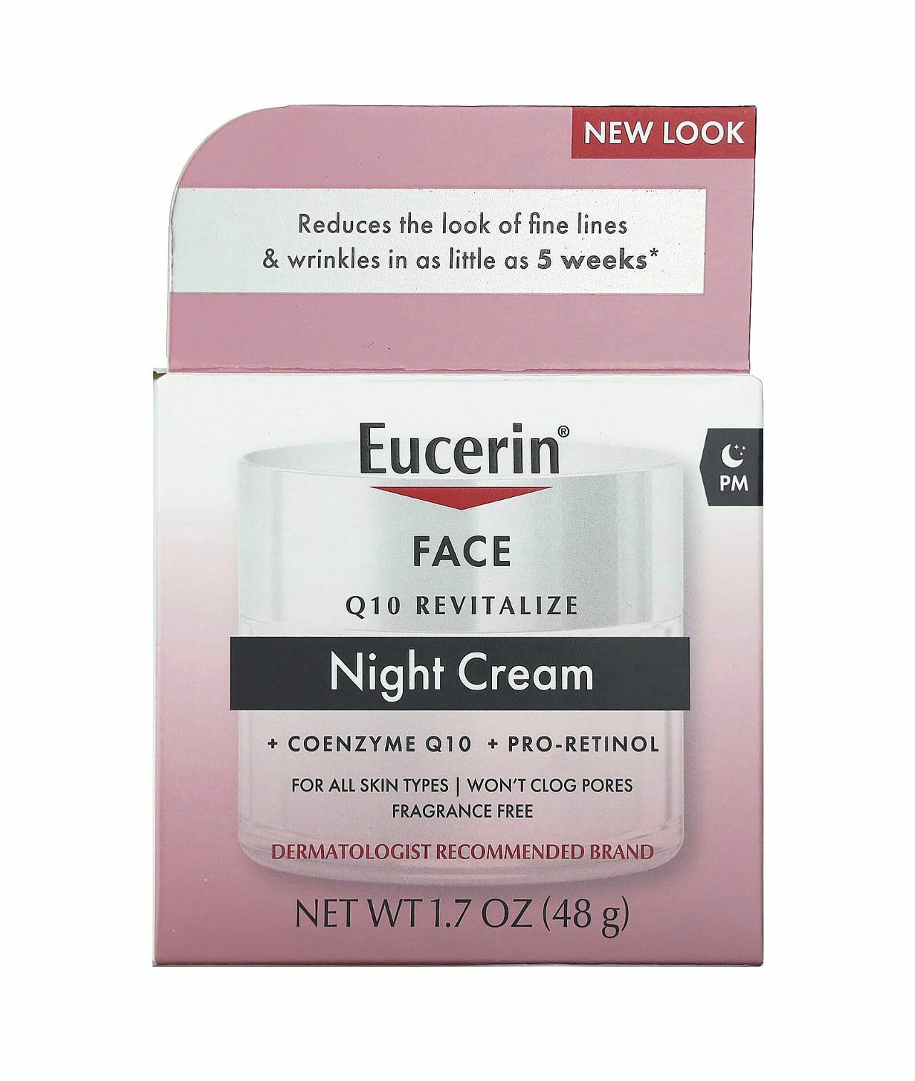 Eucerin, Face, Q10 Revitalize, Night Cream, Fragrance Free, 1.7 fl oz (48 g)