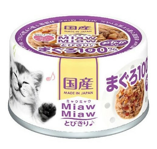 日本Miaw Miaw貓罐- 吞拿魚 鰹魚60g MT-4[原箱24]