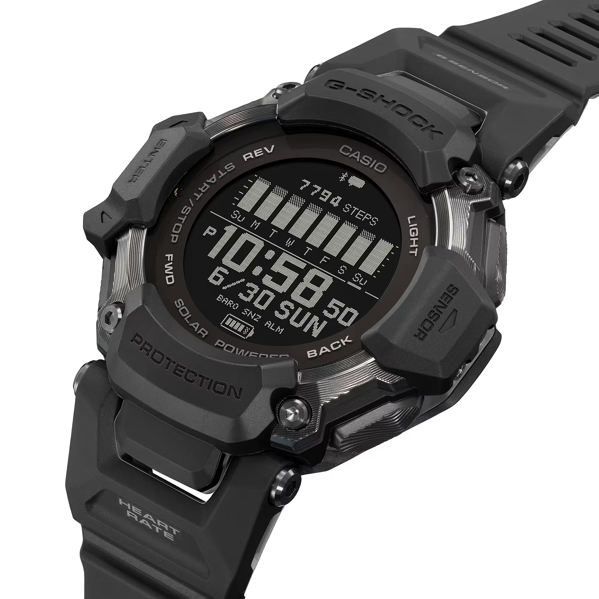 萬年鐘錶 - G-SHOCK  G-SQUAD 系列  H2000 太陽能GPS 心率運動男錶   GBD-H2000-1B  錶徑 : 52.6mm