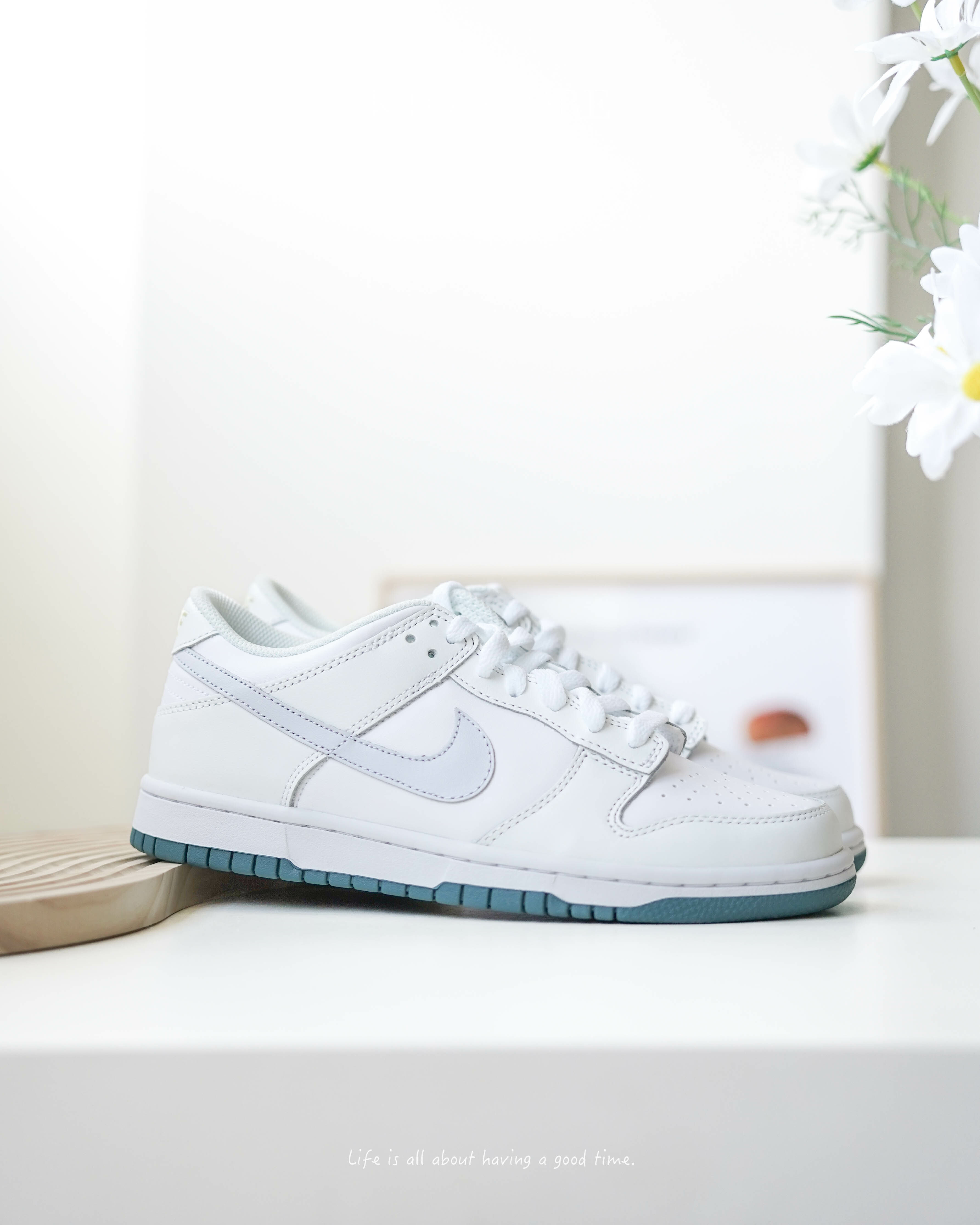 KTQ STORE ‧ Nike Dunk Low (GS) "White Grey Teal" 白 湖水藍 FD9911-101