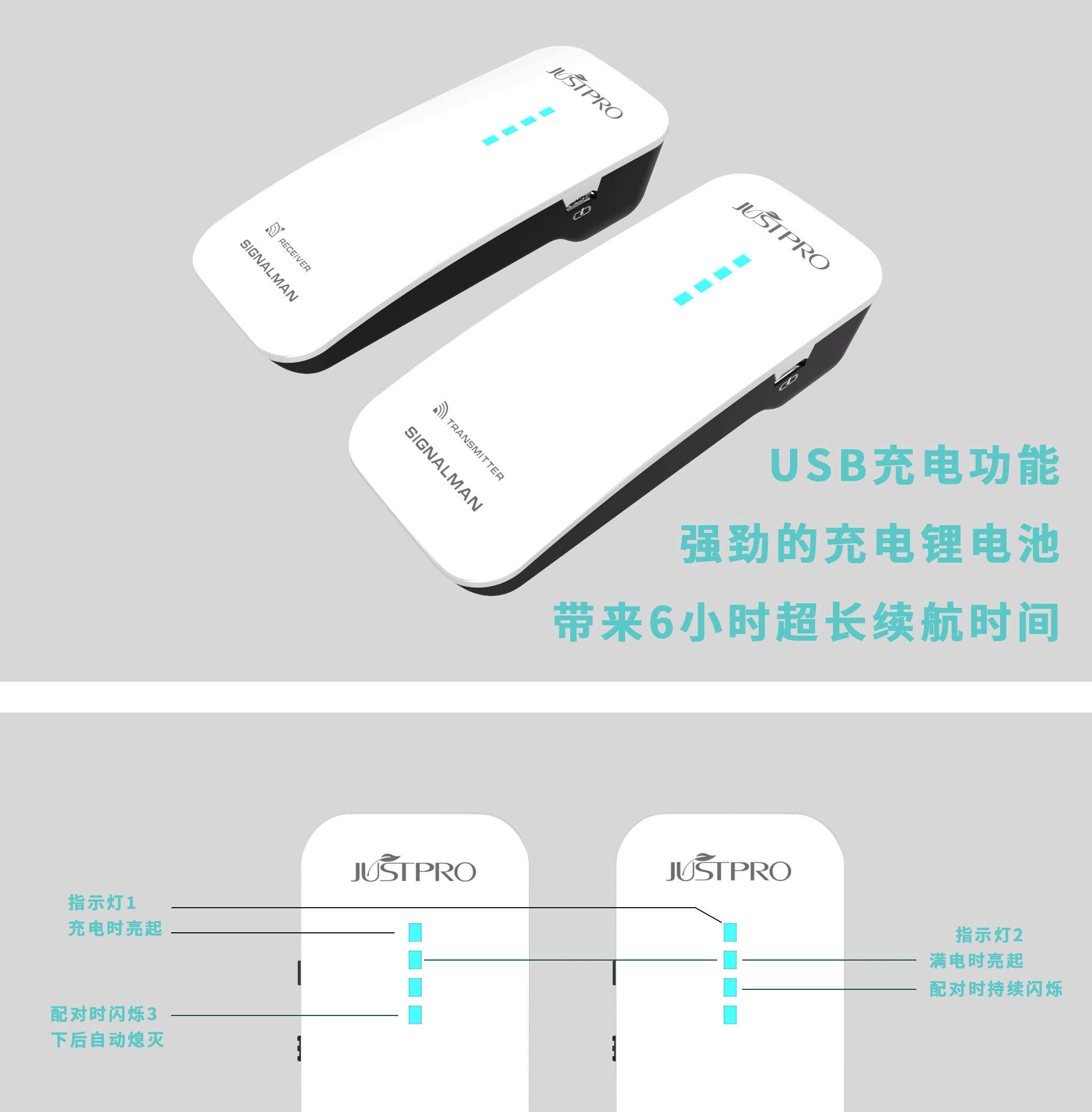 JUSTPRO W1 無線收發器 無線導線 【宛伶樂器】