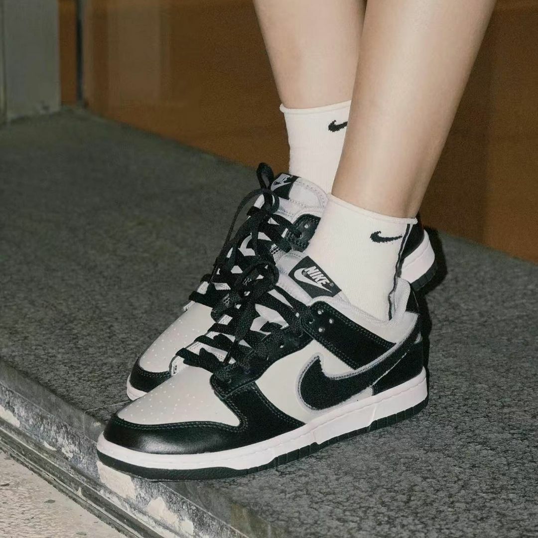 KTQ STORE ‧ Nike Dunk Low "Chenille Swoosh" 黑灰毛毛勾勾 DQ7683-001