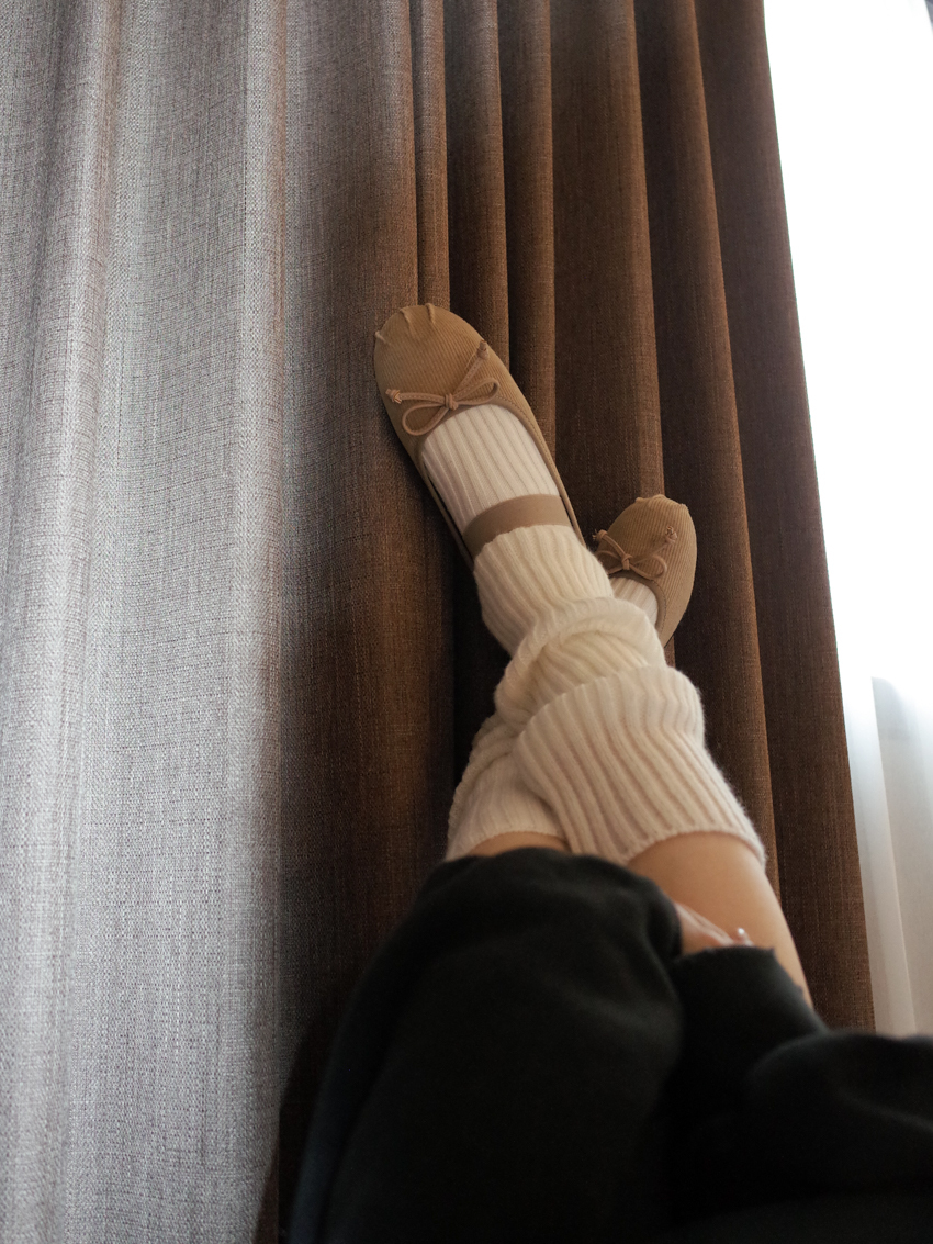 Swan Lake corduroy ballet flats