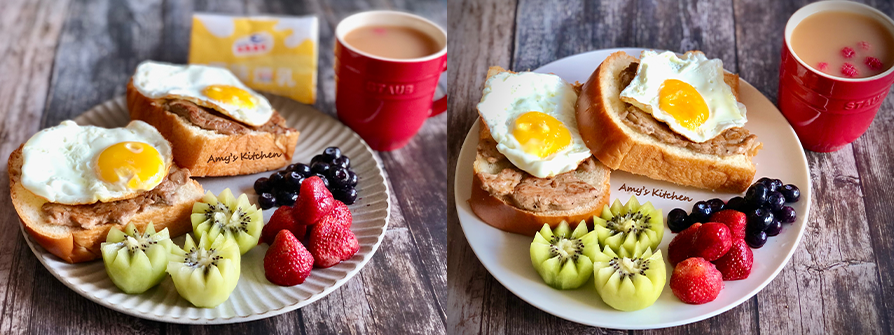 天時莓果-莓果煉奶茶肉蛋吐司-步驟15.16