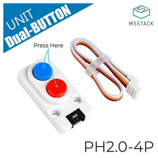 M5Stack Unit Dual Button 雙按鈕模組 U025 附 Grove 連接線