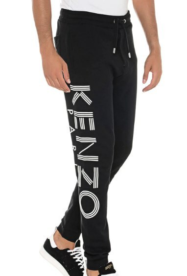 [S] KENZO KENZO BLACK LOGO PRINTED KNIT JOGGERS,BLACK, F005PA7164MD (SK177)