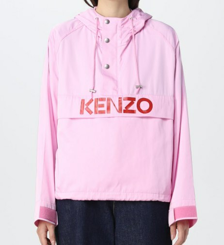 [S] KENZO LIGHTWEIGHT ANORAK JACKET WITH SILVER BUTTONS,PINK, FC62BL1579B (SK178)