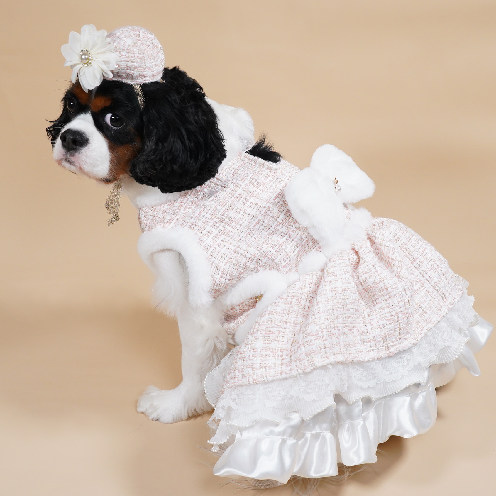 *Wholesale Only* Charming Tweed Dress with Lady Hat