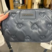 [S] LOVE MOSCHINO JC4041PP1FLD0707 EMBOSSED HEART SHOULDER BAG,BLUE, 8054400948587 (SLM224)