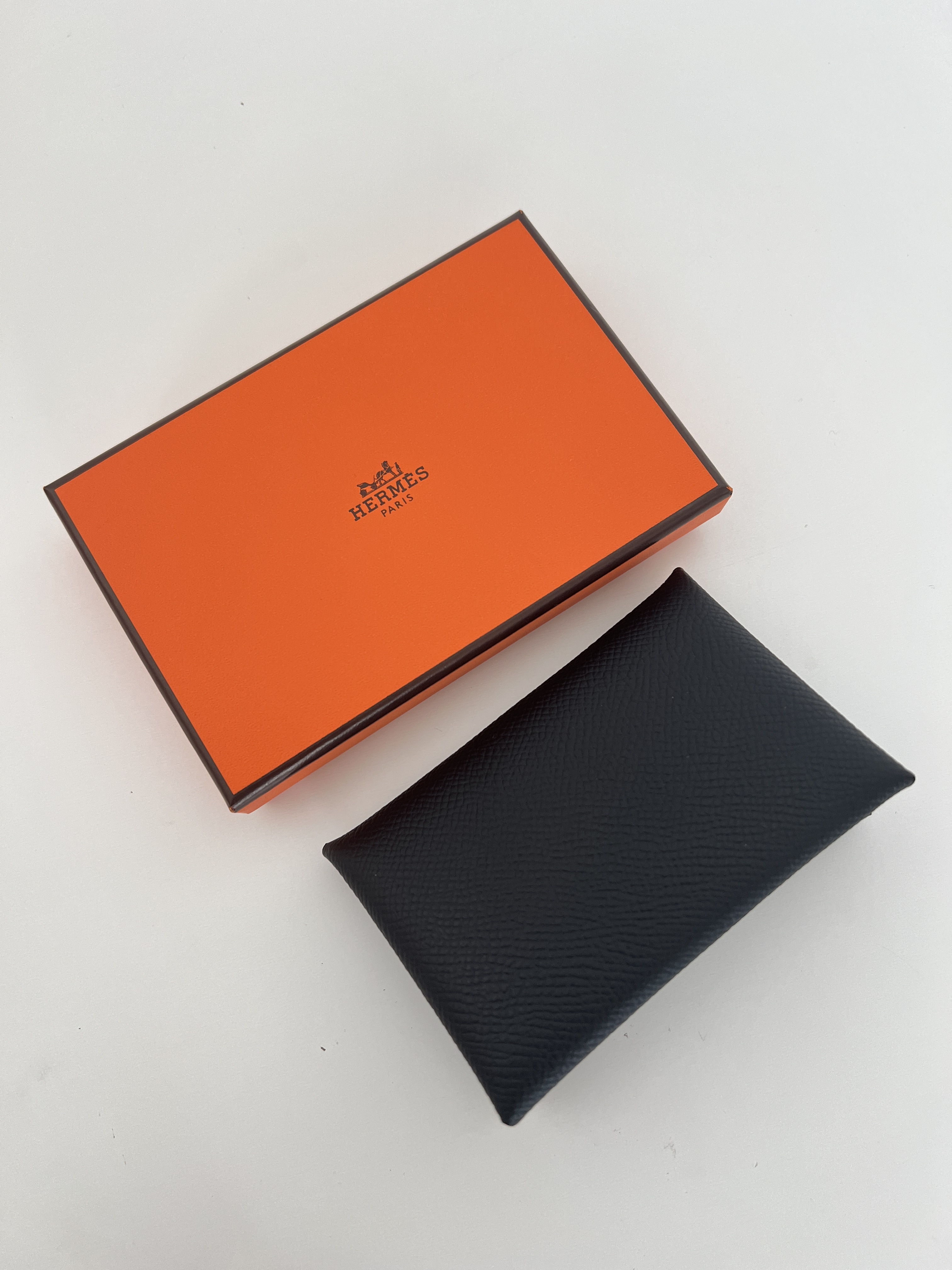 Hermes Calvi Card Holder Black color