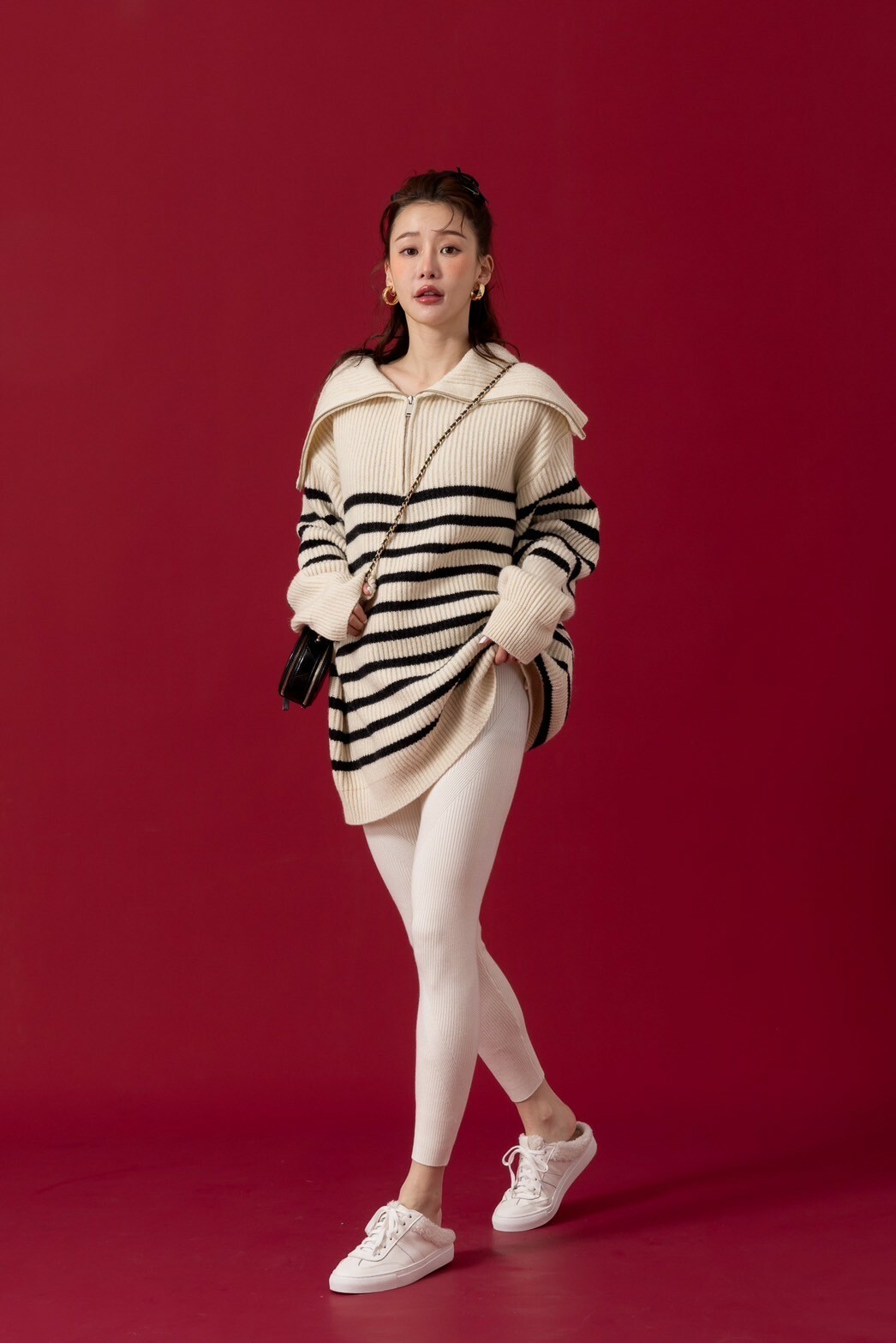 羊毛彈性內搭褲_AMISSA（白）