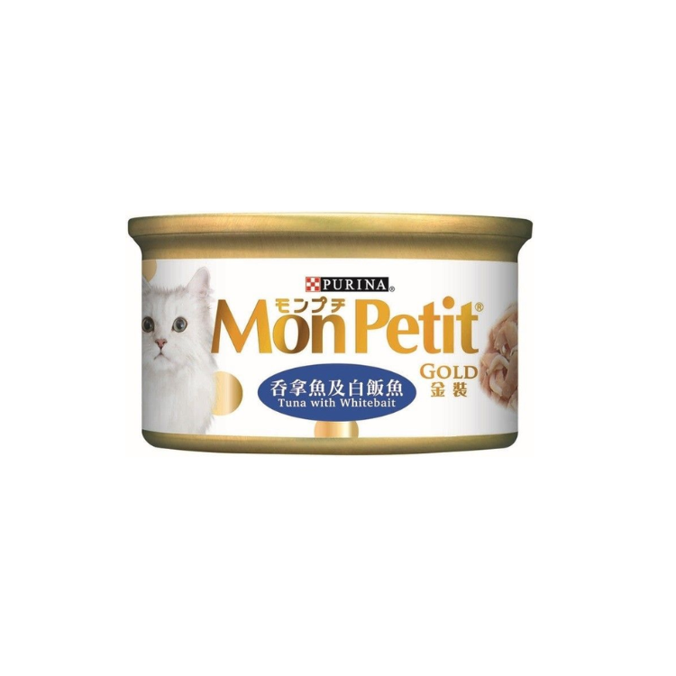 Purina Mon Petit-金裝吞拿魚及白飯魚貓罐罐 85G(24罐)