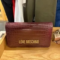 [S] LOVE MOSCHINO JC5623PP1FLF0650 FAUX CROC SHOULDER BAG,RED, 71286400006 (SLM227)