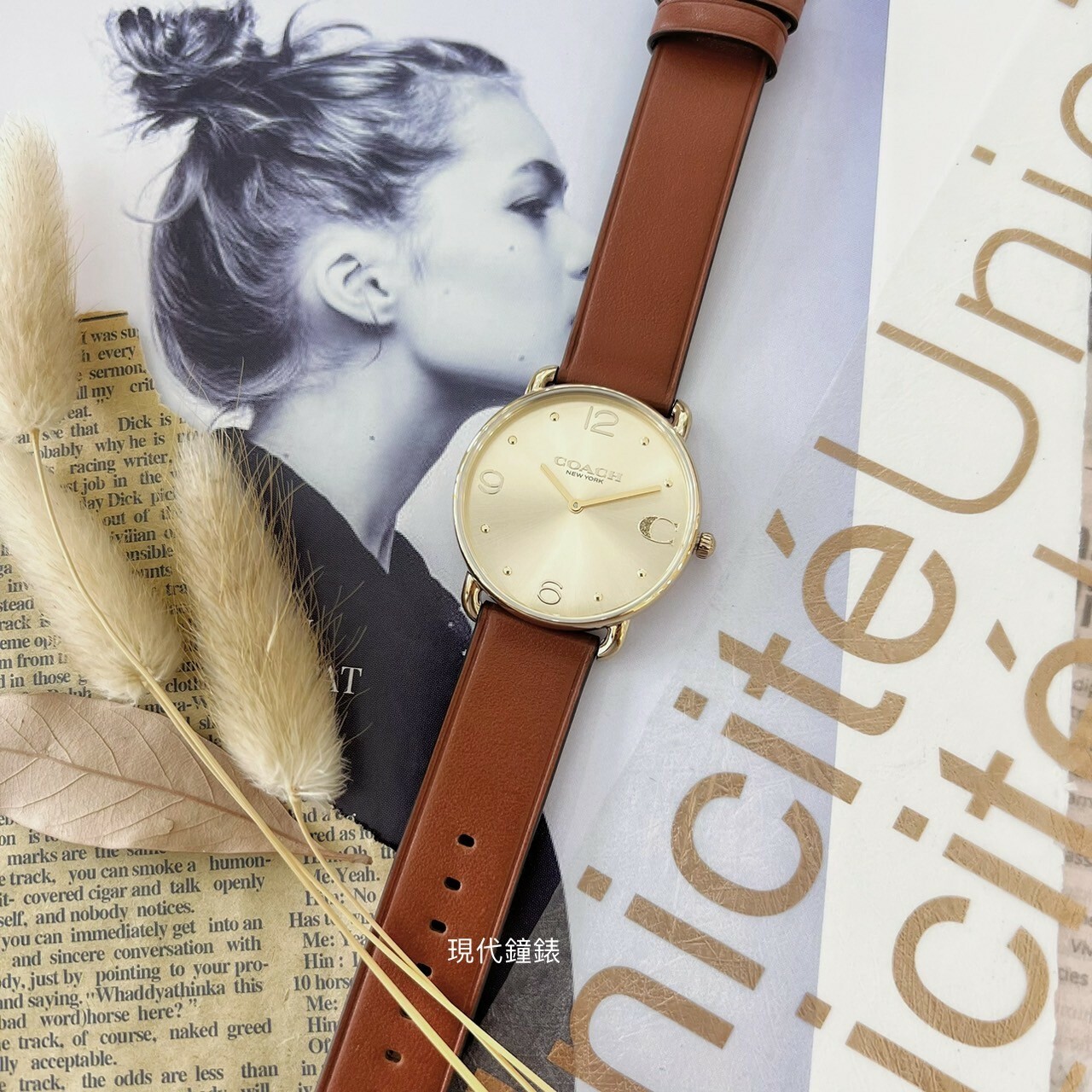 【COACH】 Elliot 金砂LOGO C 時尚腕錶CO14504201 36mm 現代鐘錶