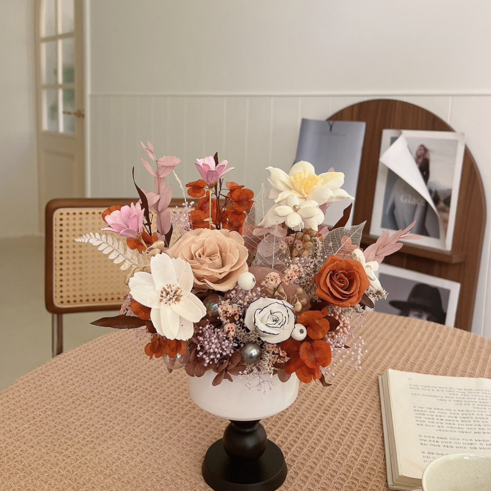 古典色調永生盆花