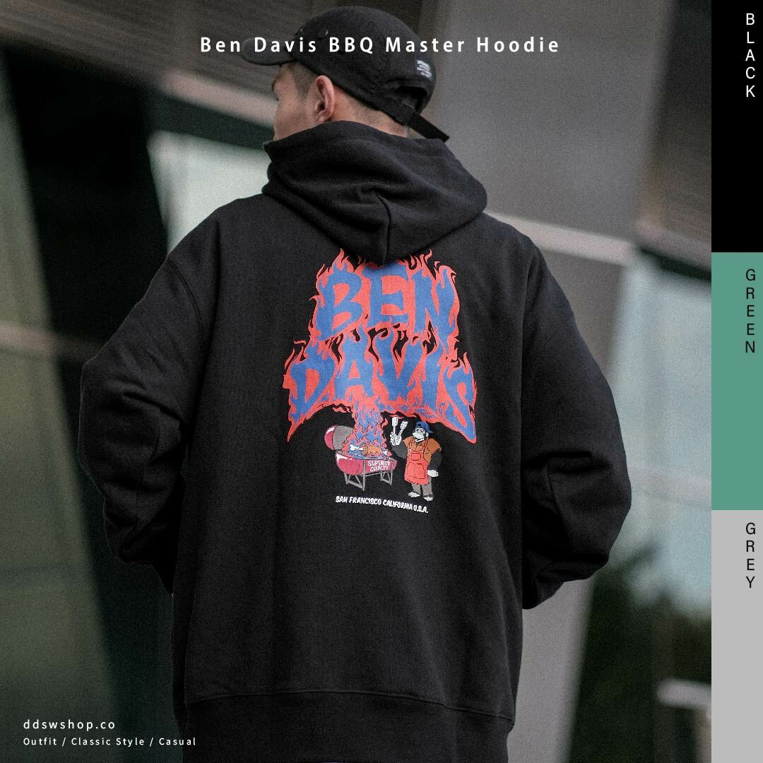 Ben Davis 帽踢 BBQ MASTER 火焰背圖
