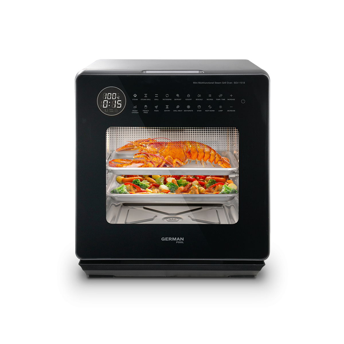 德國寶 German Pool  SGV-1518‧座檯式迷你多功能蒸烤焗爐‧15公升‧香港行貨,原廠1年保養‧