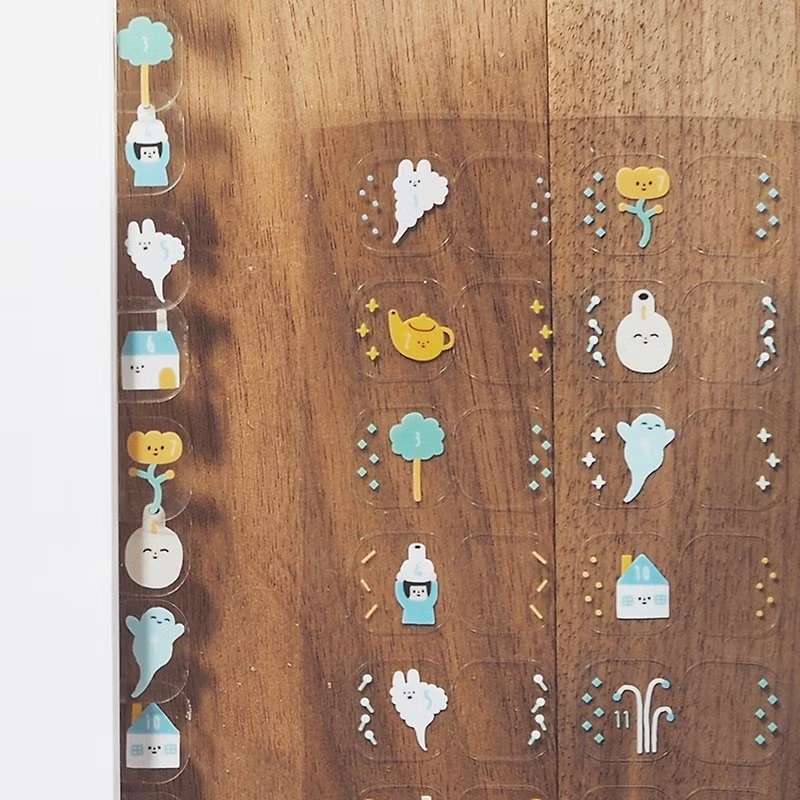 右手超人｜透明月份索引貼紙｜魔法