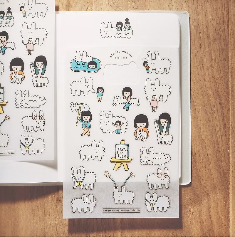 右手超人｜轉印貼紙｜2入｜狗狗雲