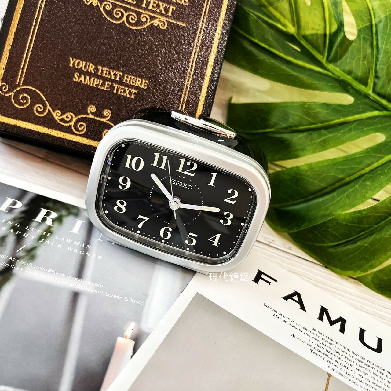 【SEIKO 精工】寧靜夜晚靜音貪睡鬧鐘 QHK060A 9.9cm 現代鐘錶