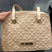 [S] LOVE MOSCHINO JC4131PP1DLA0107 QUILTED DIAMOND HAND SHOULDER BAG,BEIGE, 8051042318945 (SLM234)