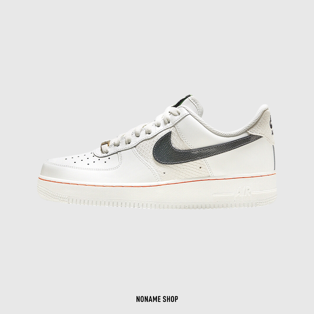 NIKE AIR FORCE 1 AF1 LOW 低筒 星火燎原 蛇紋 金牌 橘縫線 白色 (男款)