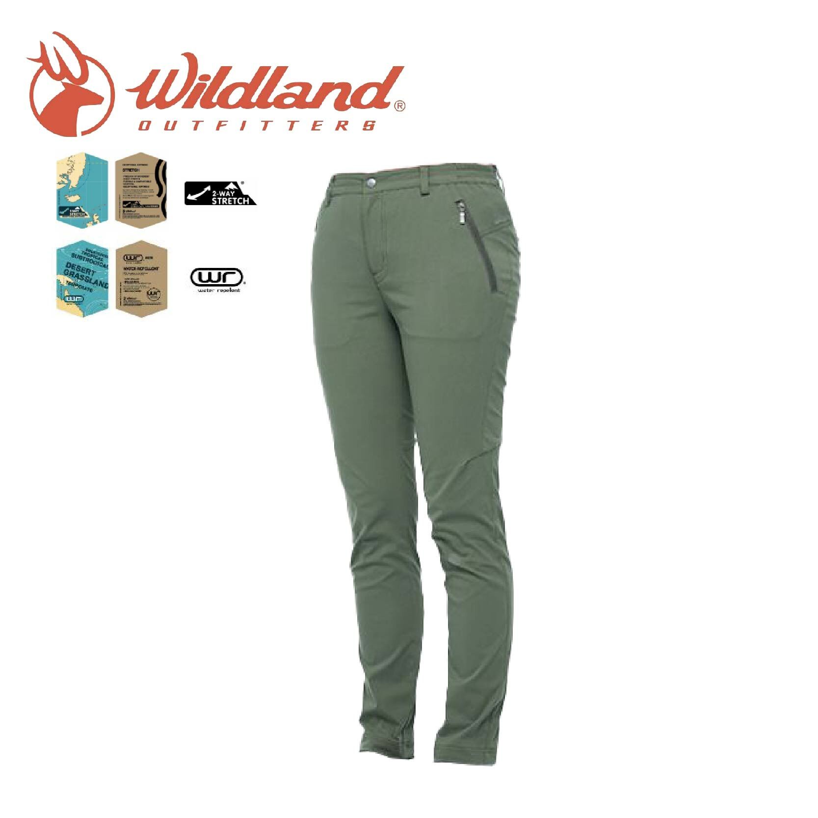 Wildland 荒野 女N66彈性防風防潑三季褲 防風褲/彈性褲/登山/旅遊/日常/出國/戶外 24WB02301