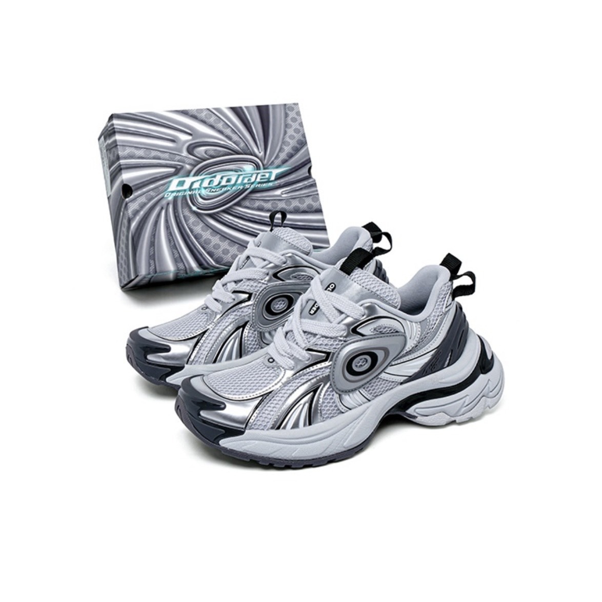 OLD ORDER 渦輪鞋白銀色老爹鞋男女同款Turbo GT 002