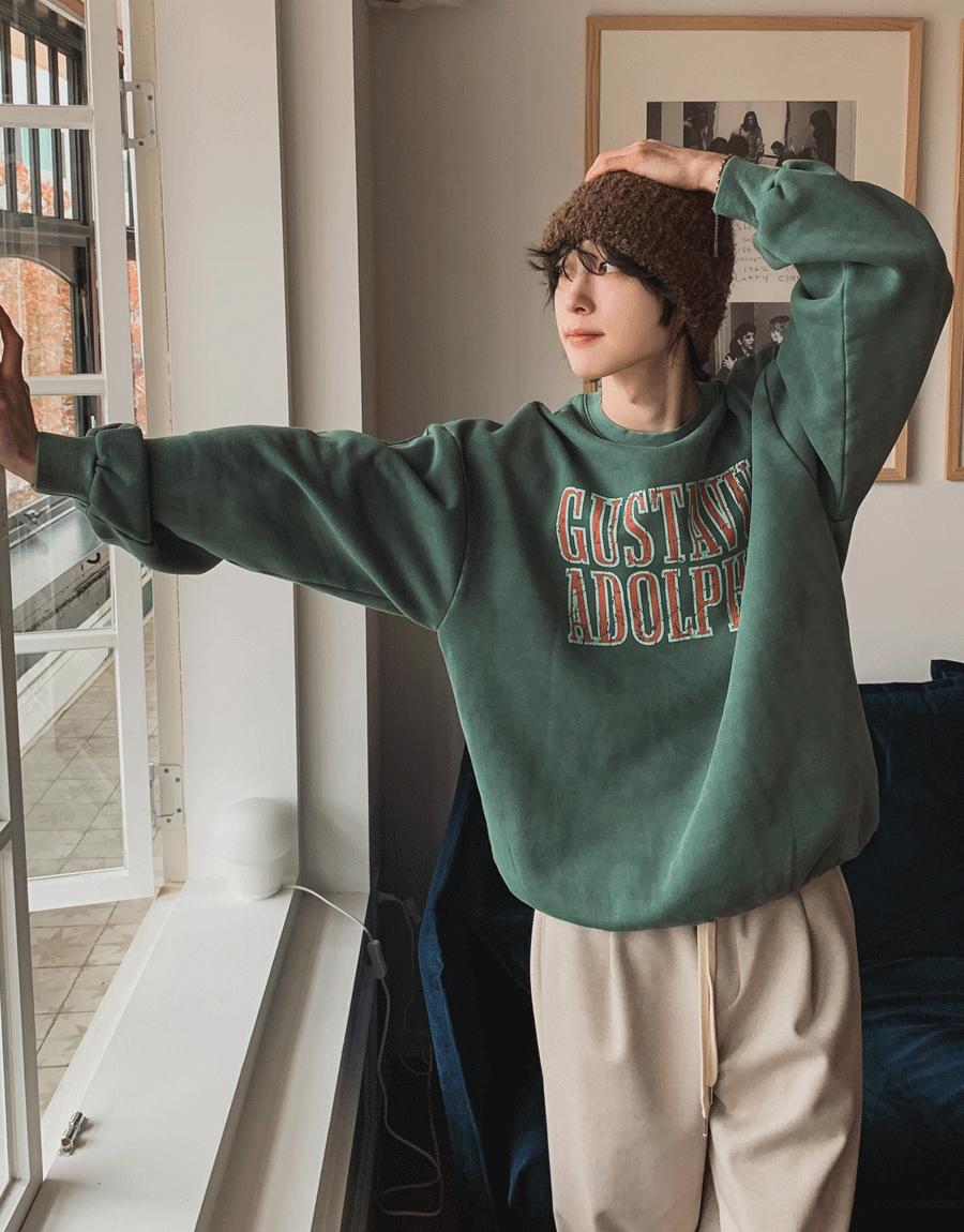 Ato着色寬鬆運動衫大學T