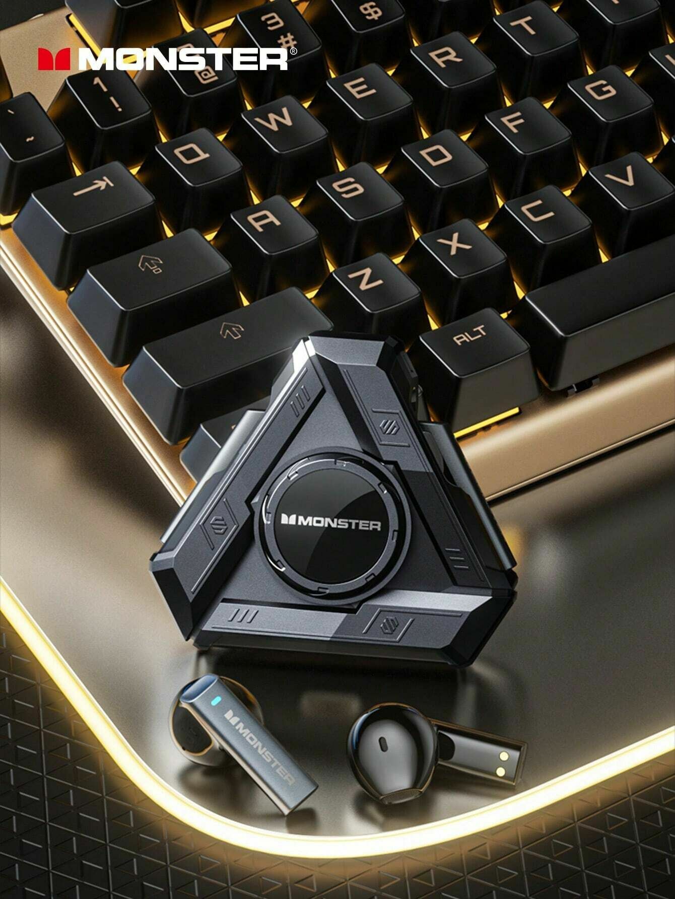 Monster XKT22 減壓陀螺設計 降噪半入耳藍牙5.4 電競降噪耳機