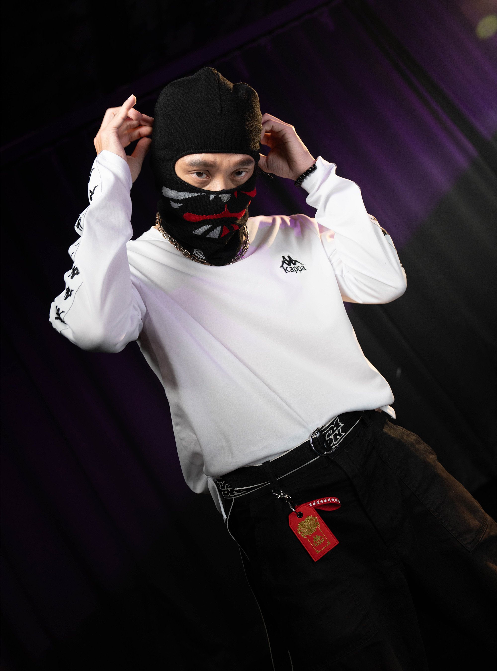 街頭聯名街舞系列 - Kappa x 鐵四帝T.S.D. - 家將半臉紋全臉針織面罩