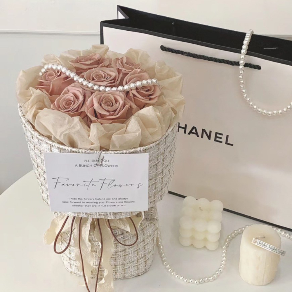 小香風頂級厄瓜多永生玫瑰花花束