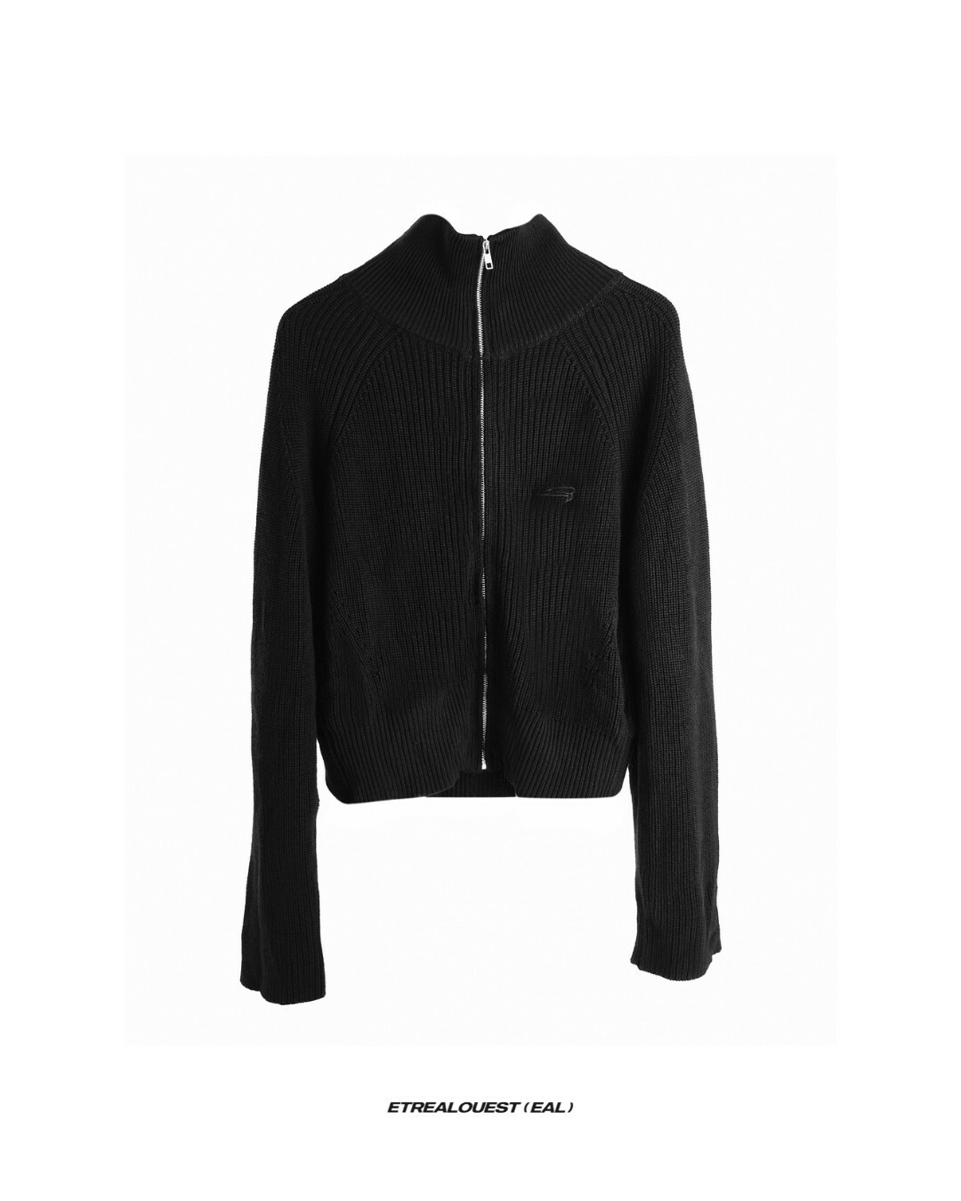 E'TREALOUEST Turtle Neck Raglan Knit Jacket