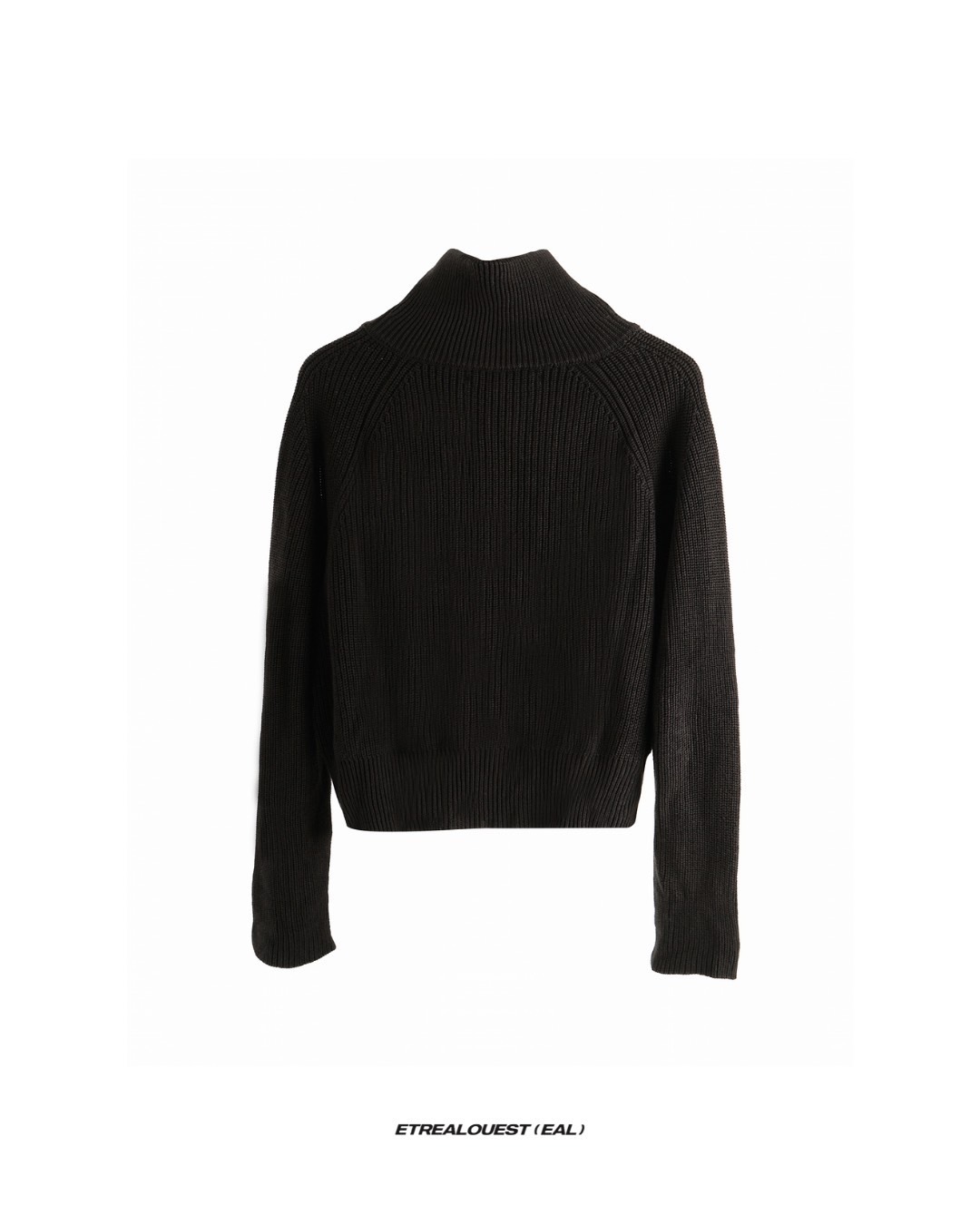 E'TREALOUEST Turtle Neck Raglan Knit Jacket