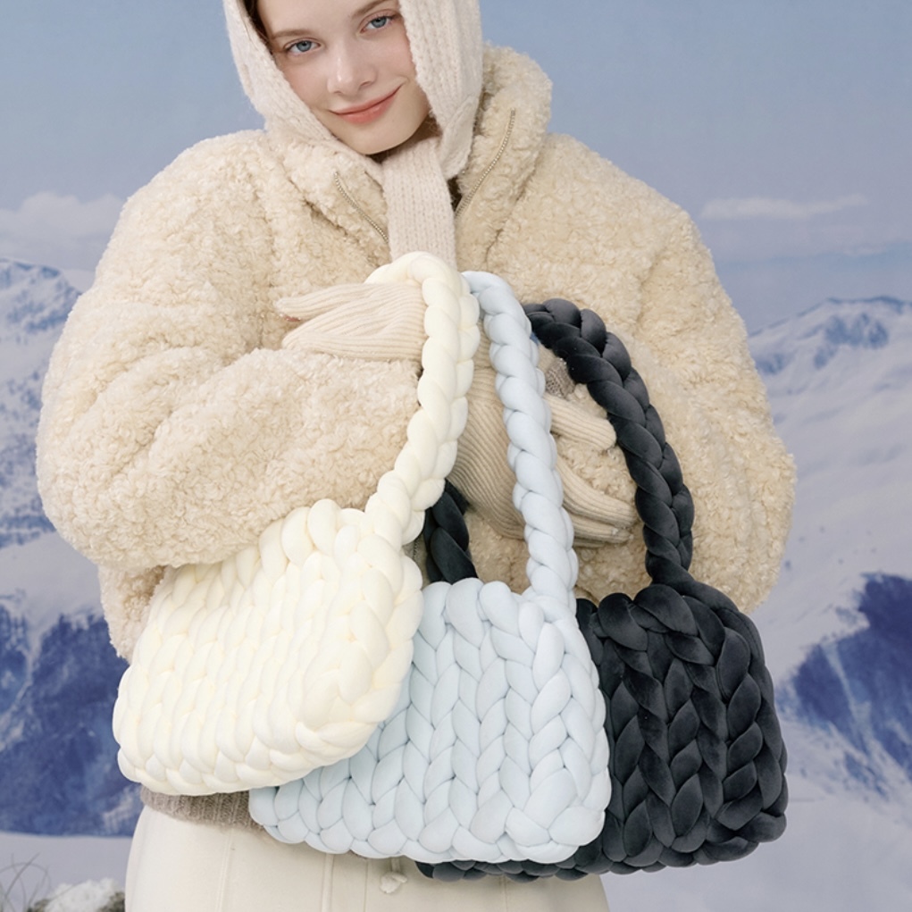 韓國代購🇰🇷SHOOPEN 髮辮 編織 肩背包 大款 共3色 /預購