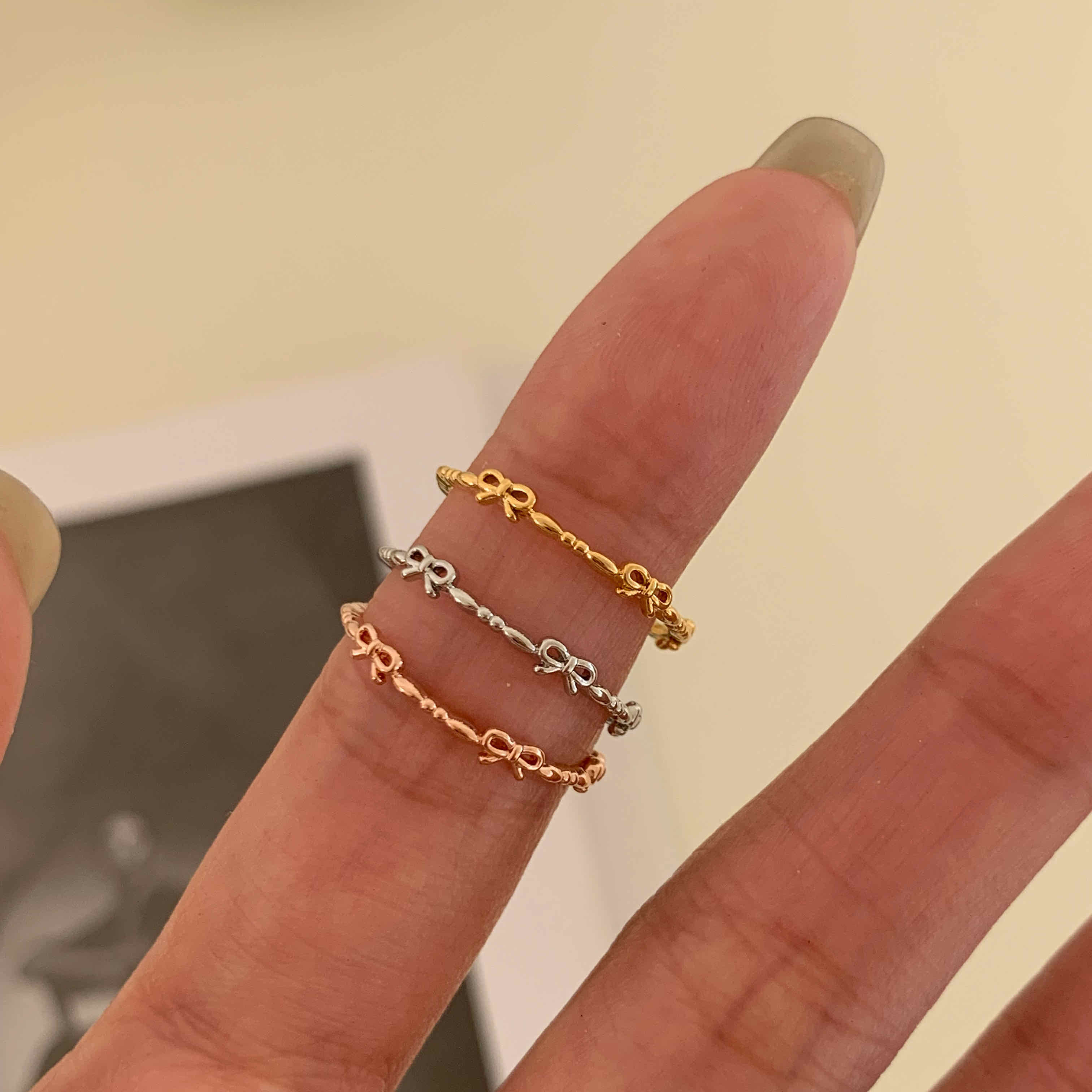 🇰🇷精緻迷你蝴蝶結戒指｜3 color