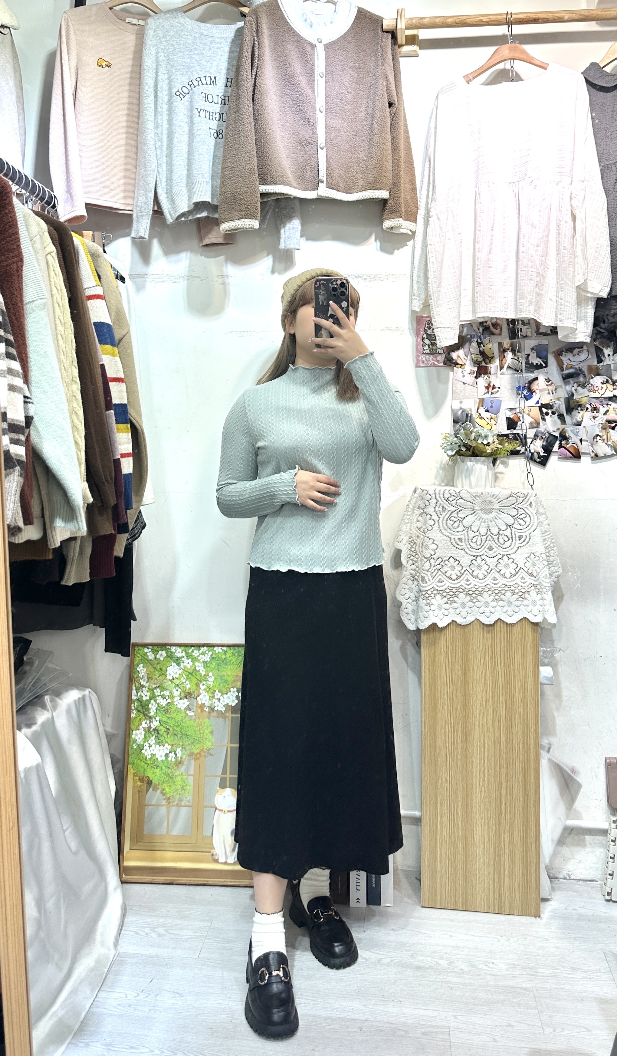 扭紋撞邊高領Top✨✨