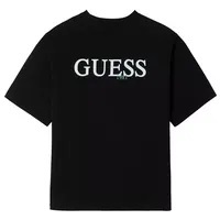 [S] GUESS UNISEX BACK PANEL LOGO SEMI-OVERFIT SHORT SLEEVE T-SHIRT,BLACK, MN2K9495-BLK (SGU500)