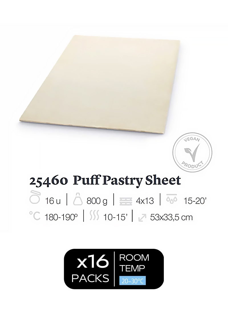 西班牙 Europastry 長方型千層酥皮 , 53cm*33.5cm , 800克x 16塊/包 (-18C急凍)