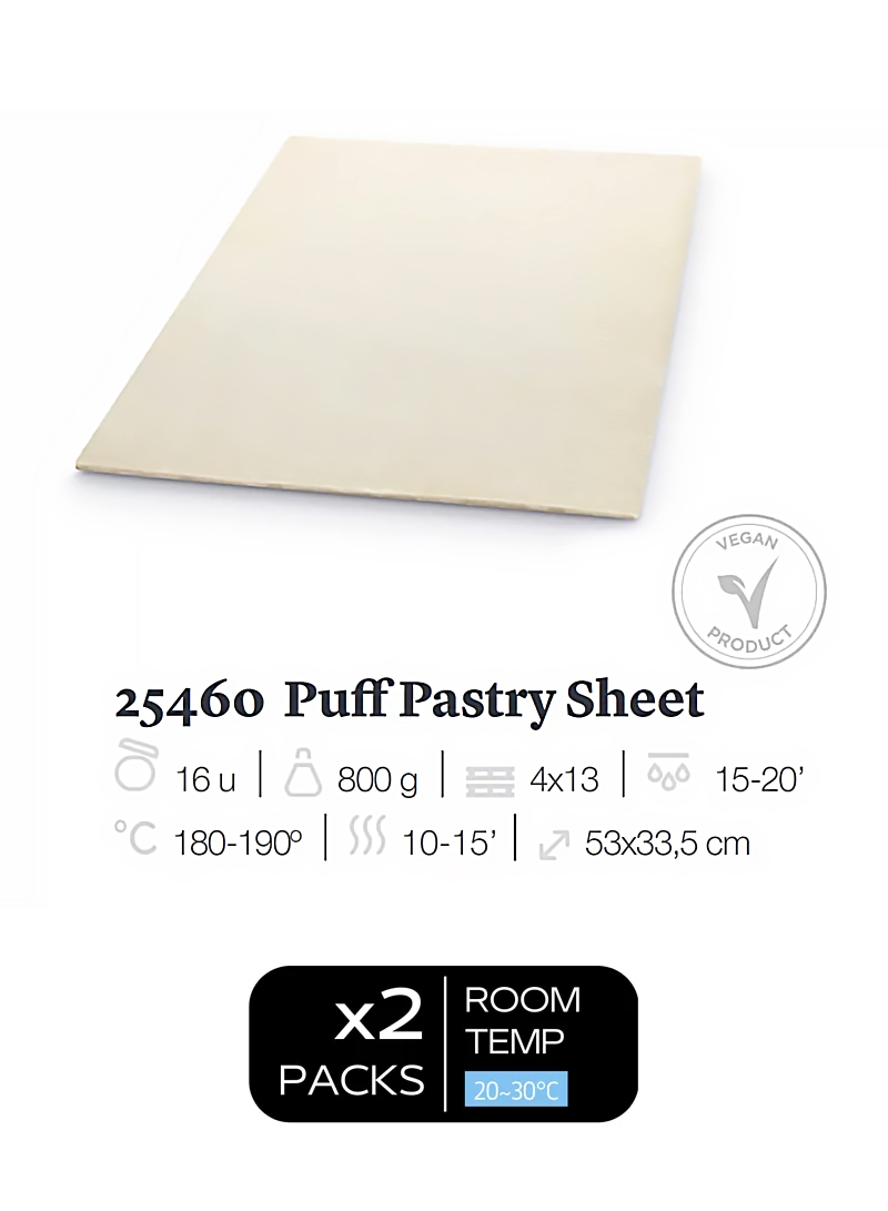 2片西班牙長方型千層酥皮（53 x 33公分）800克 x 2片（急凍 -18C）
