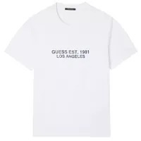 [S] GUESS UNISEX LETTERING LOGO SHORT SLEEVE T-SHIRT,WHITE, MN2K9490-WHT (SGU506)