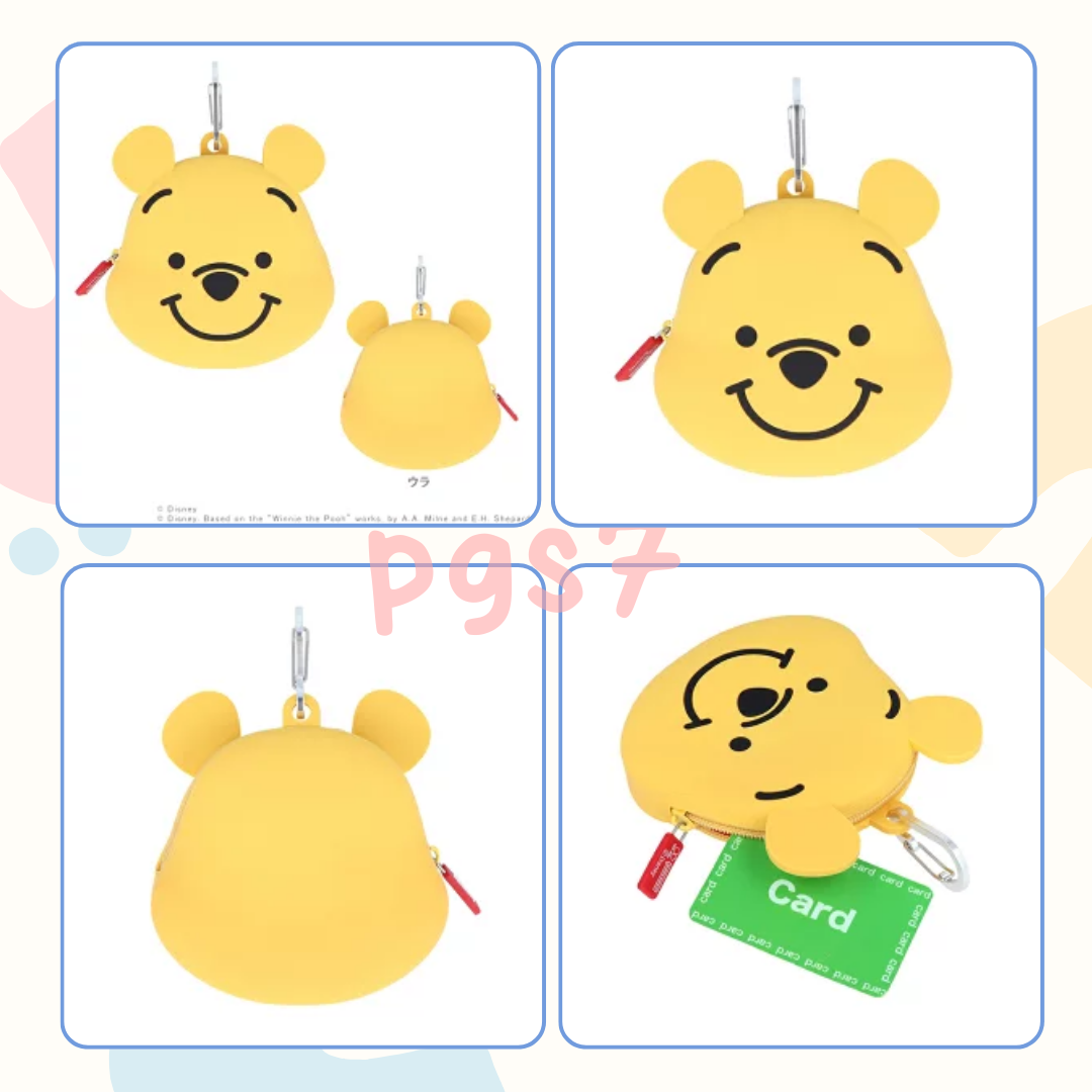 【現貨】日本小熊維尼登山扣矽膠零錢收納包