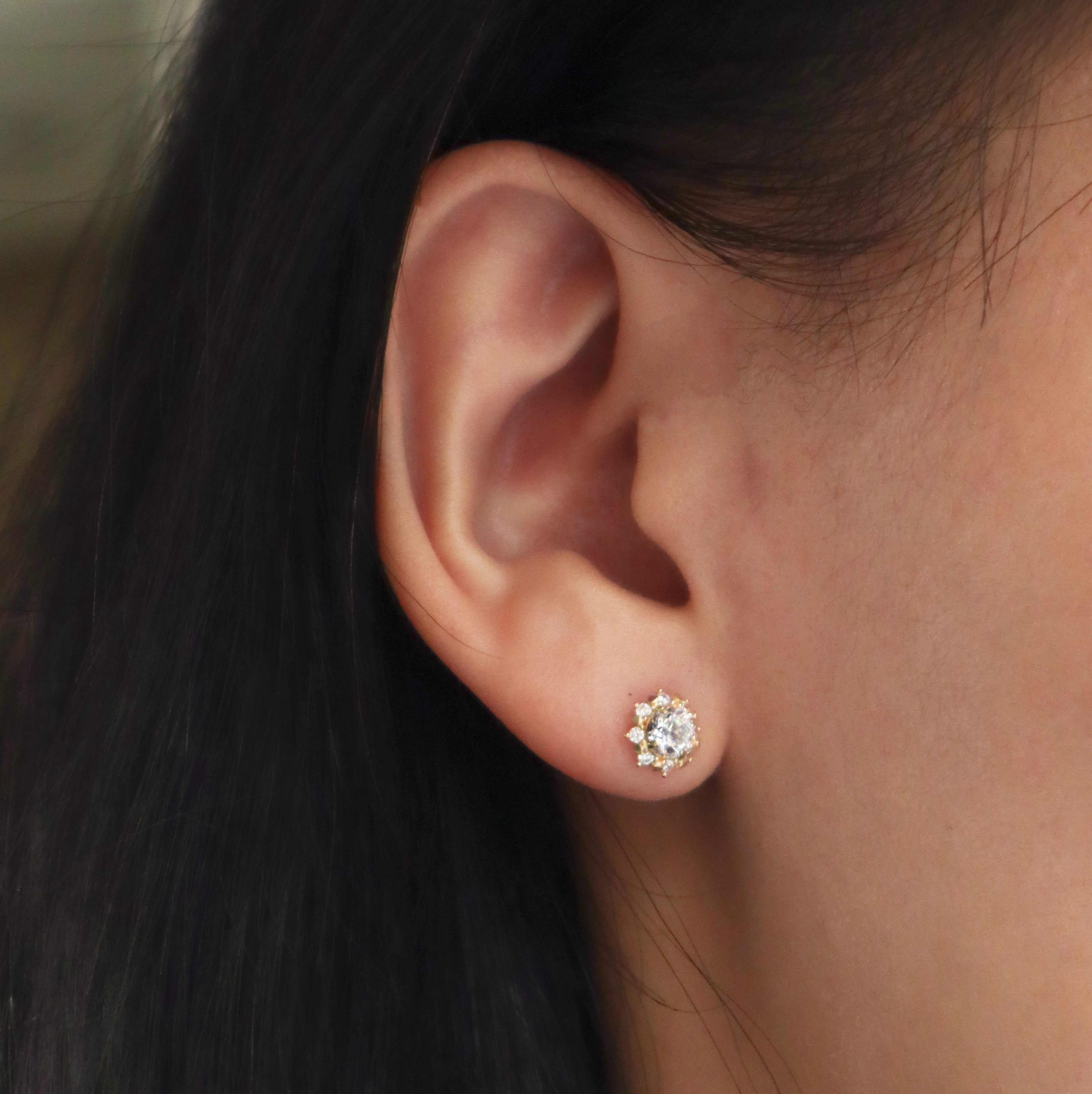 10K/繁盛織花耳環