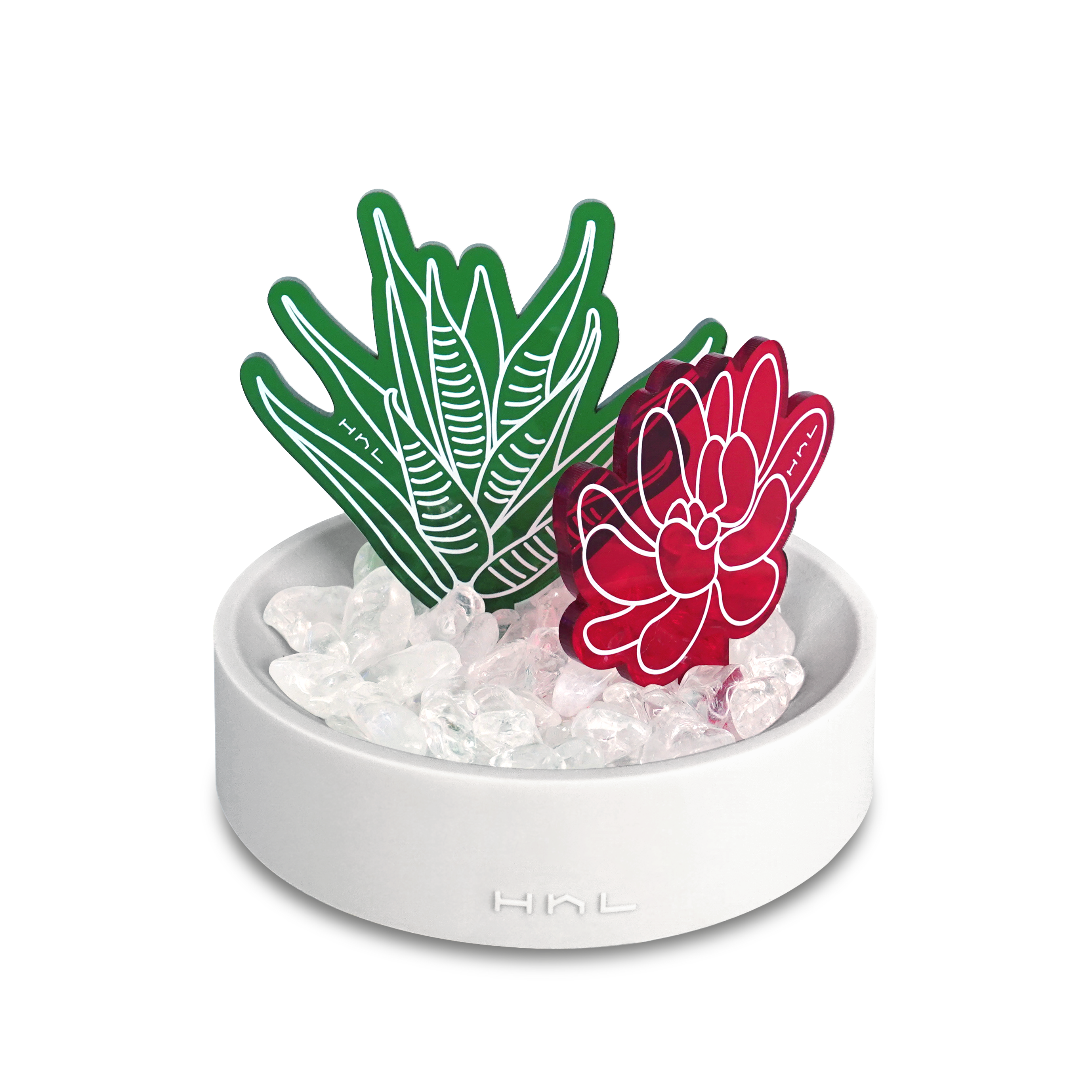 盆宅】水晶消磁置物盆| 萬事大吉(雙肉組) 01+02