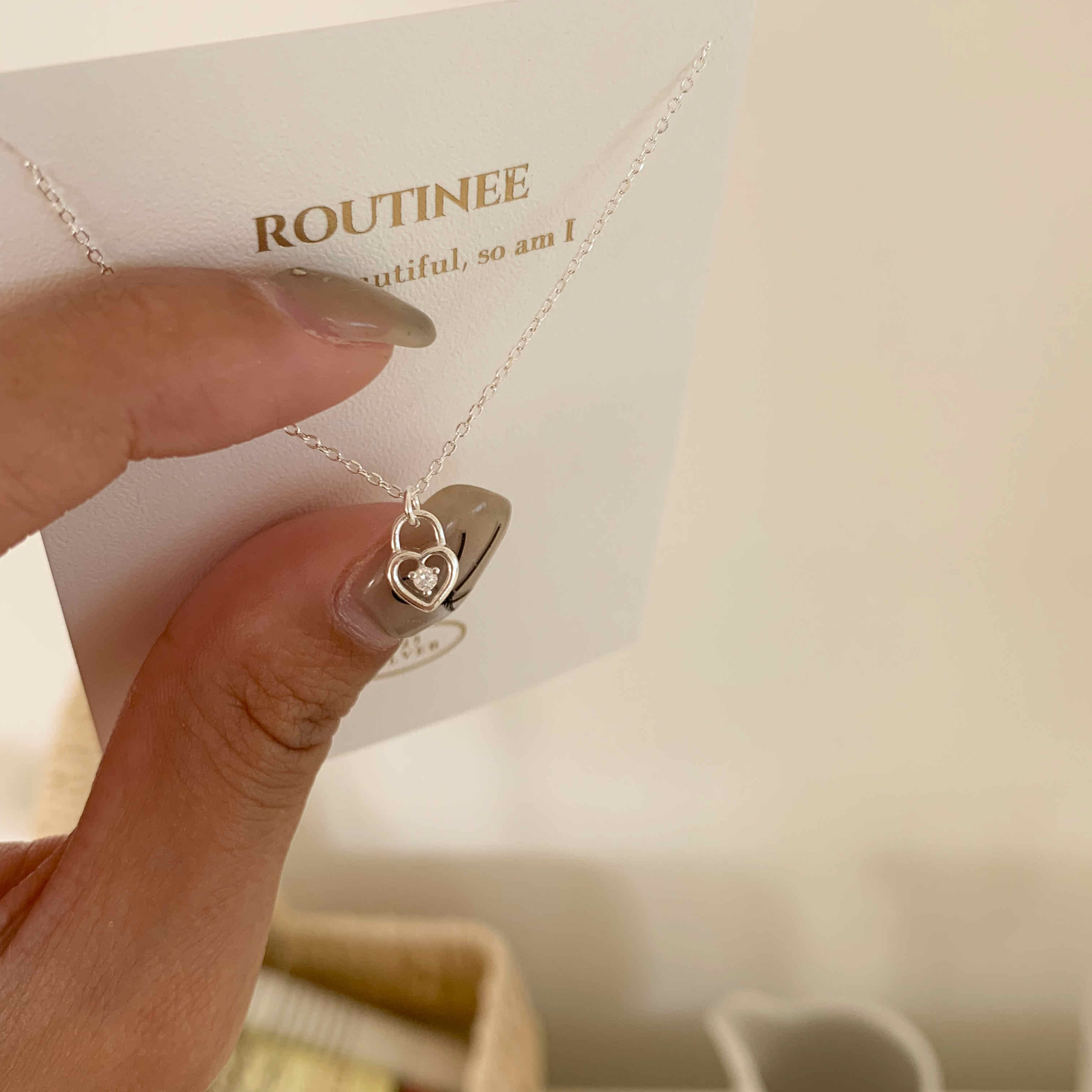 🇰🇷闆娘推薦！925 silver 心之鎖向 項鍊
