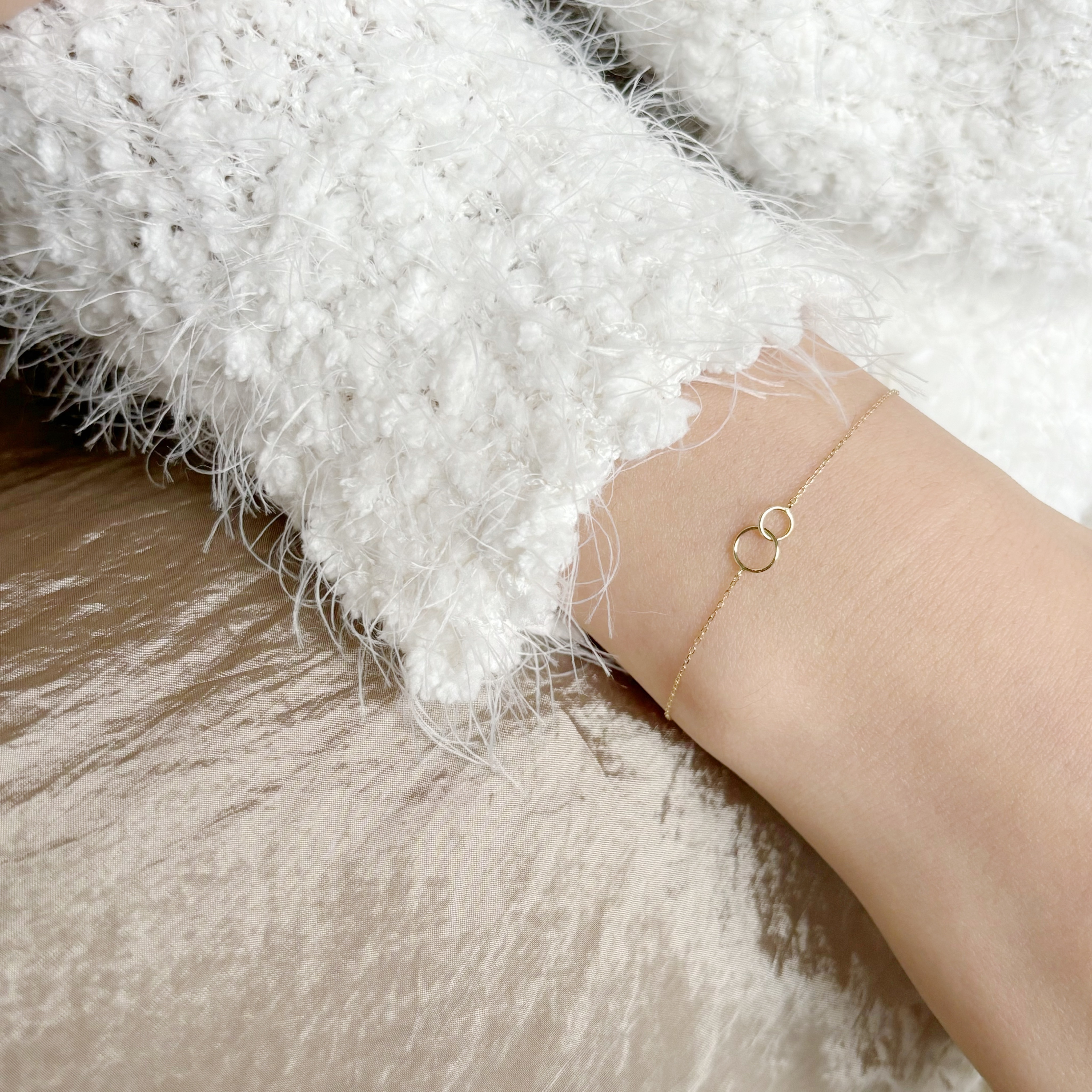 14k雙環圈圈手鍊